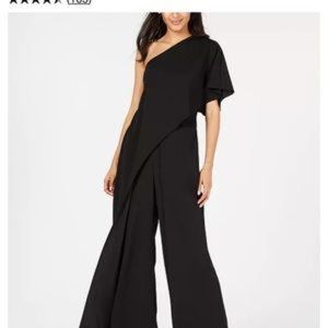 NWT Adrianna Papell One Shoulder Jumpsuit in Black - Size 16W